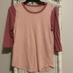 JCrew small pink baseball tee